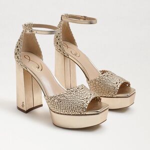 Sam Edelman | Nattie Gold Metallic Platform Heels